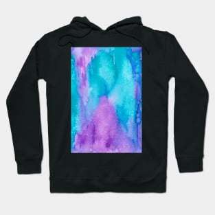 Watercolor galaxy in turquoise and purple Hoodie